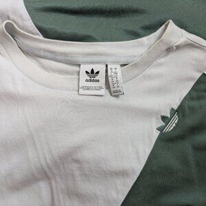 Adidas Two-Tone Diagonal Colorblock Mesh and Cotton T-Shirt